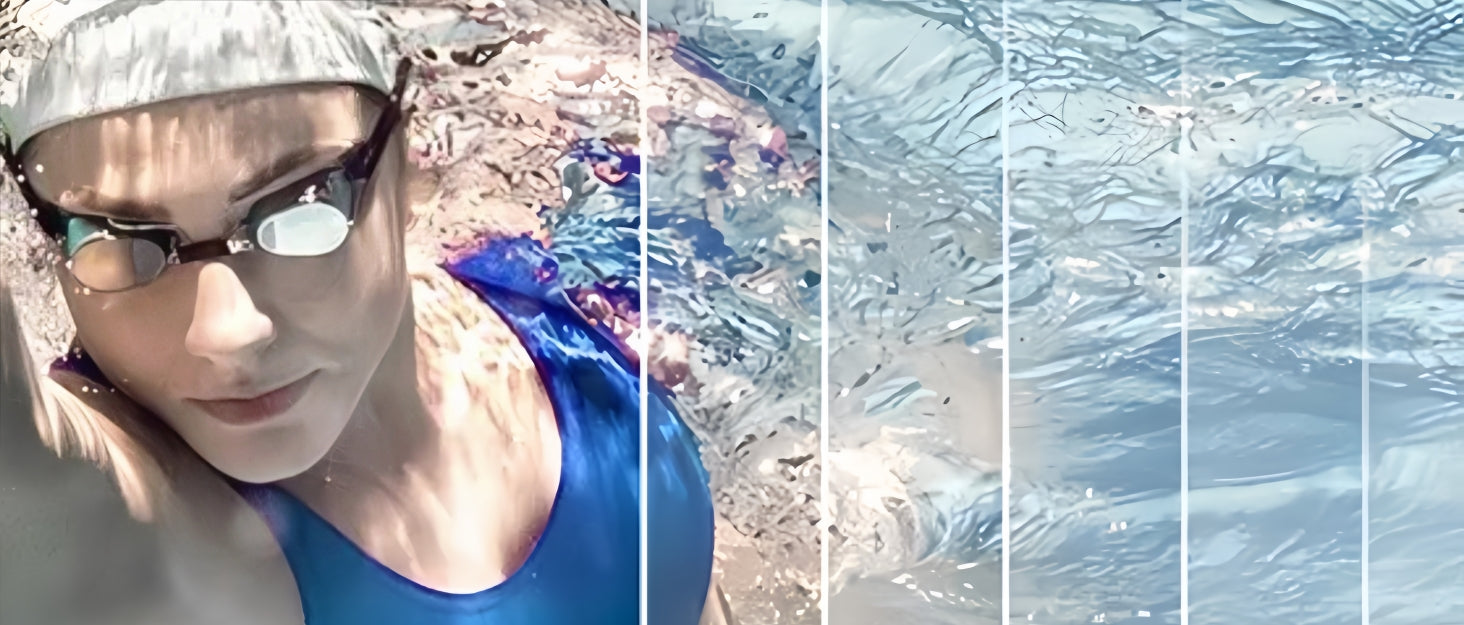 swimming in the pool with music