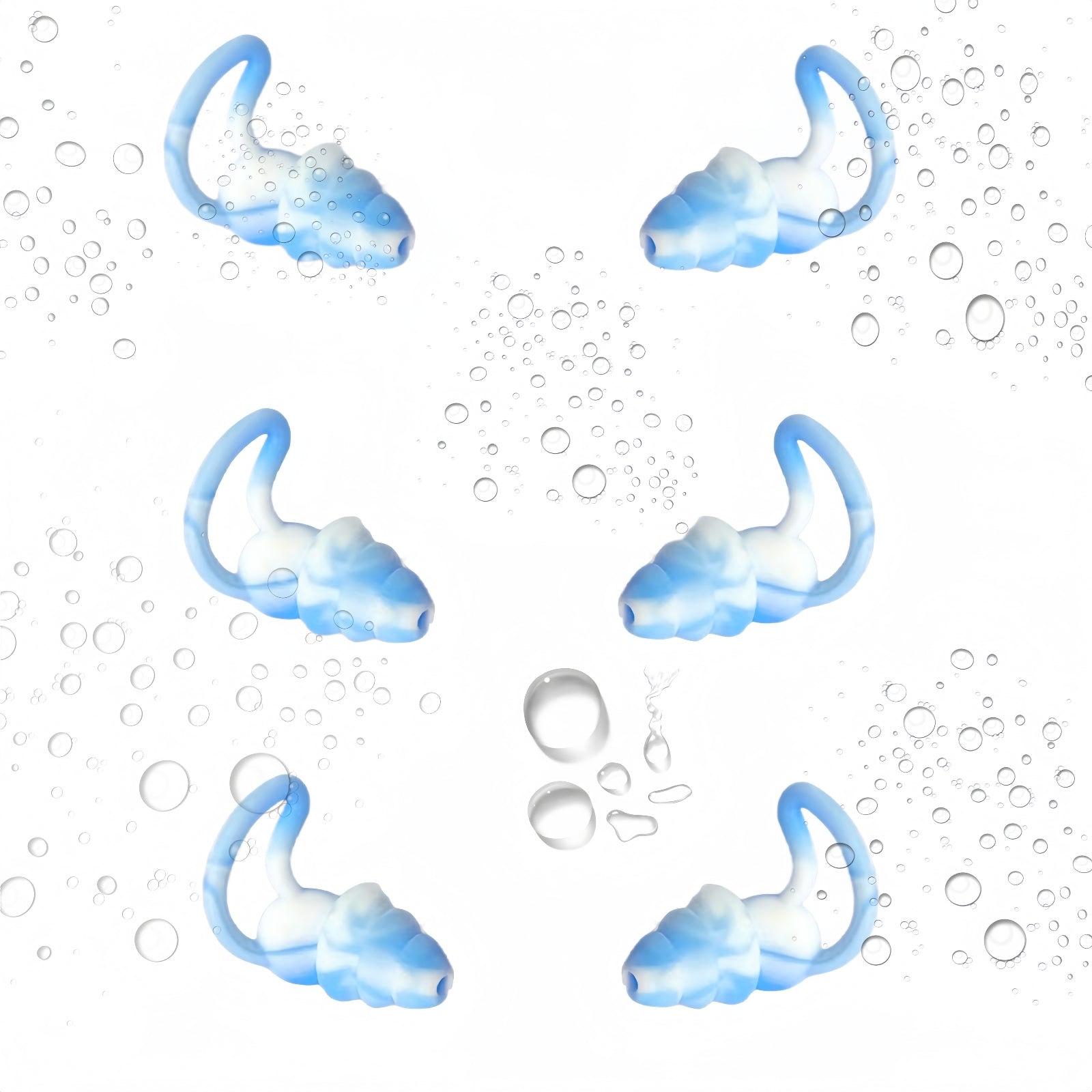 Tayogo U3 Ear Plugs for Swimming, Skin-friendly Silicon, 3-PACK