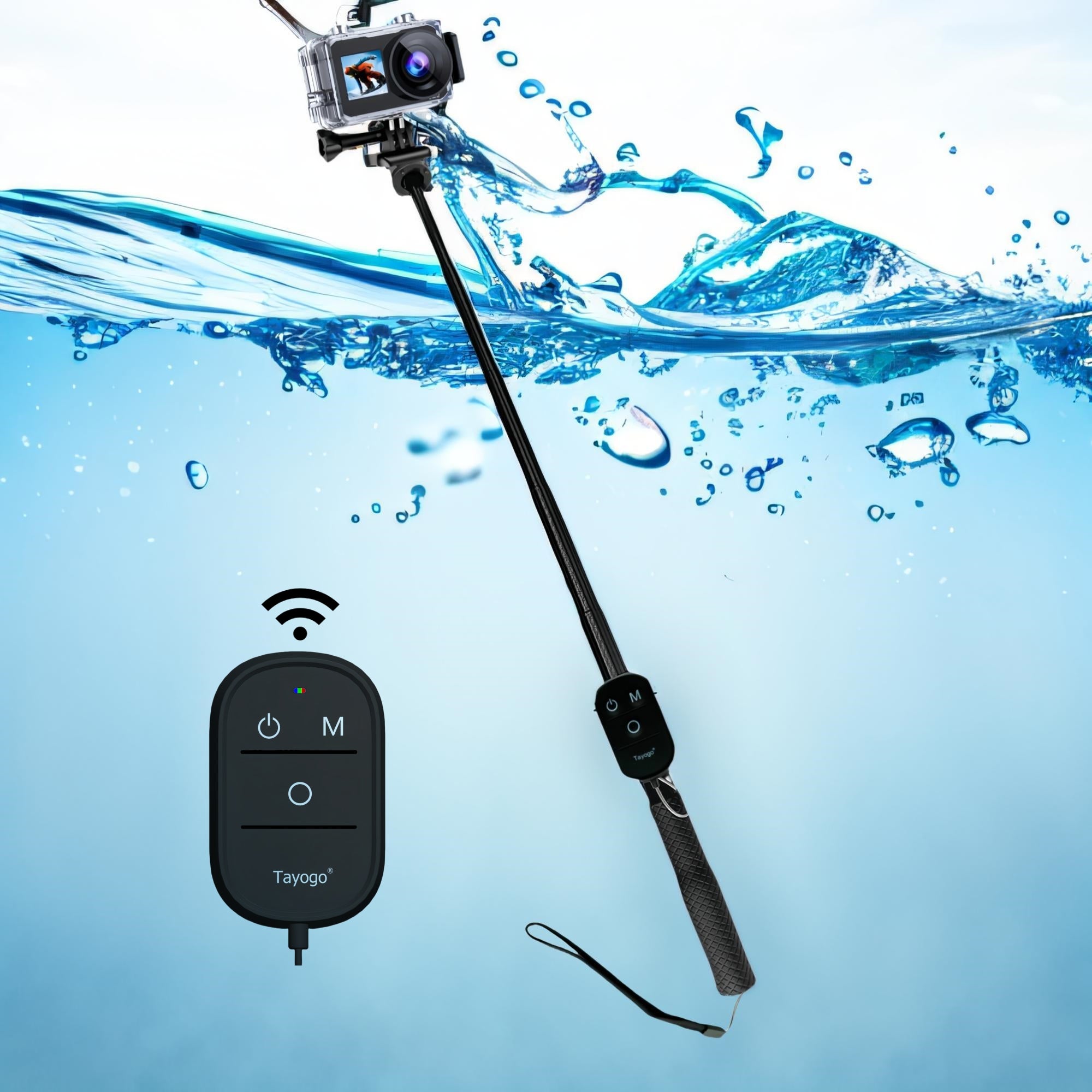 Tayogo T05 Diving Selfie Stick, Bluetooth Remote Control,All-in-one Design