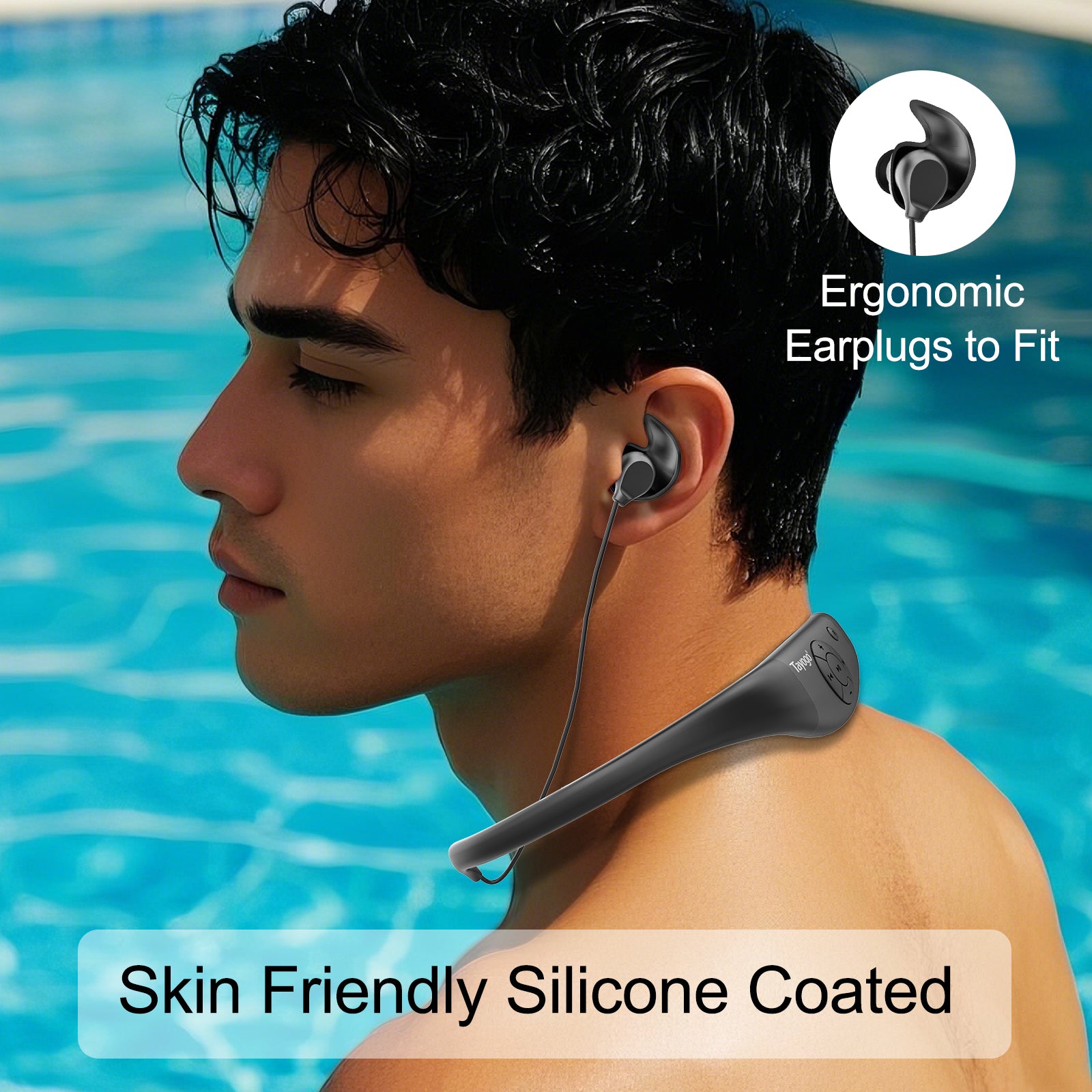 Tayogo W18 Waterproof Swimming Headphones with Bluetooth 5.4 and 32GB MP3 Player