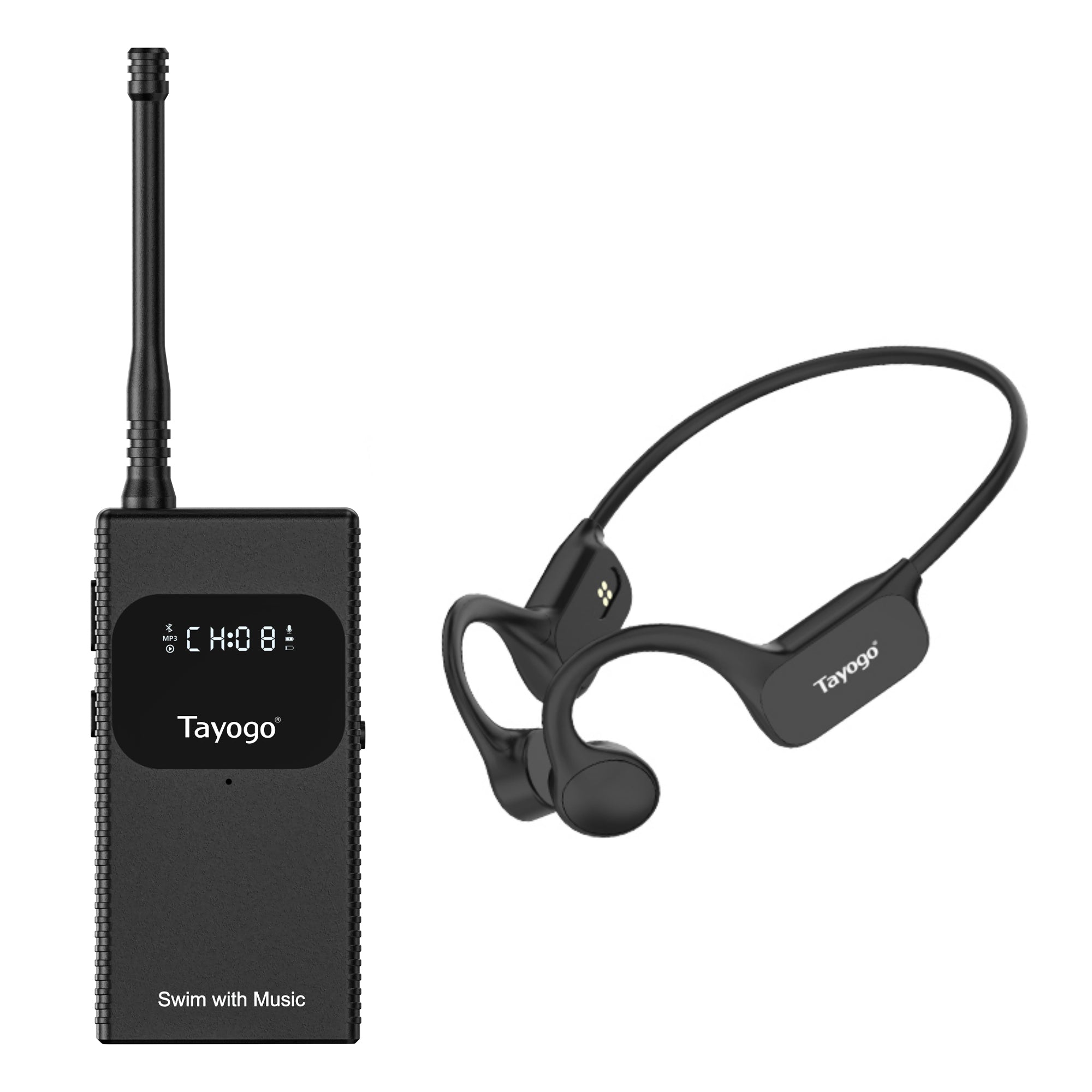 Stream Music Combo - T6 Transmitter + W25 Bone Conduction Waterproof Headphones