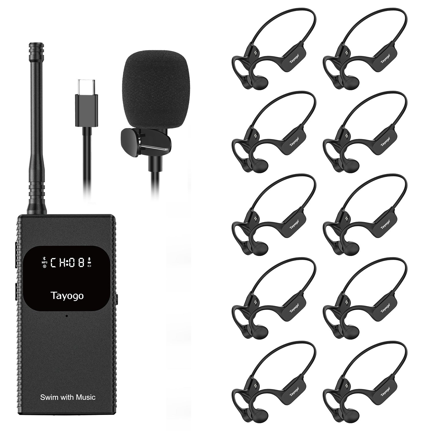 For the Coach-Tayogo T6 + W25 Wireless Swim Coach Communication System
