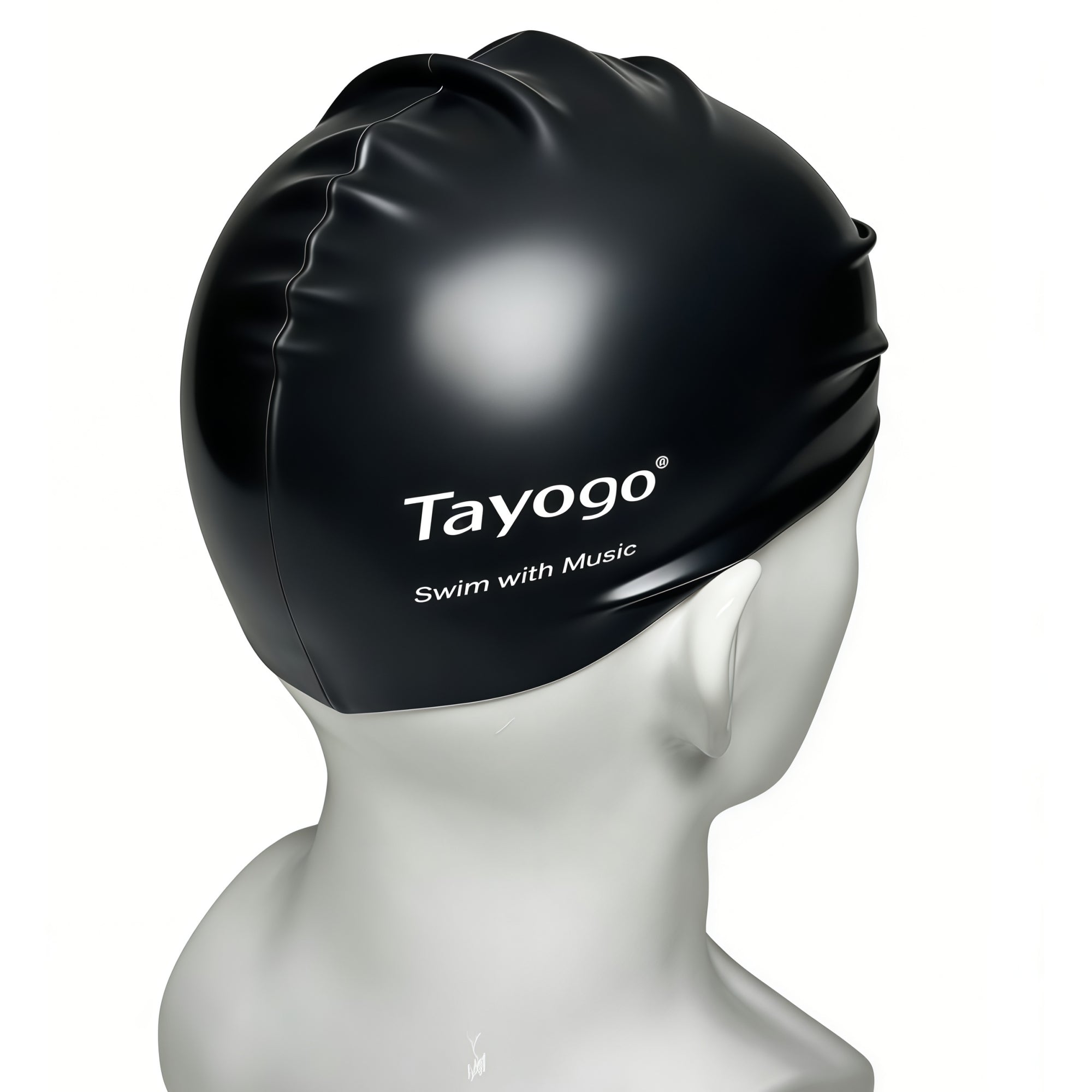 Tayogo Silicone Swim Cap - Waterproof Ear Protection Swim Hat for Long/Thick Hair, Unisex for Adults Men Women