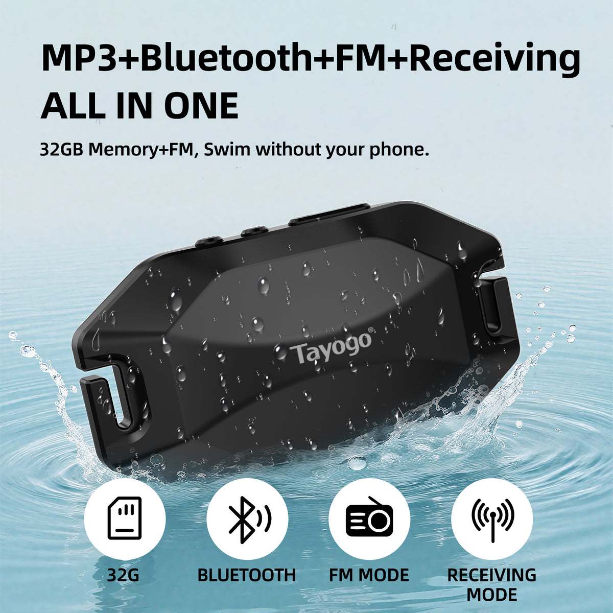 Tayogo T6 + W24 Rock Pro Stream Swimming Combo | Bone Conduction Headphones for Spotify & Audible
