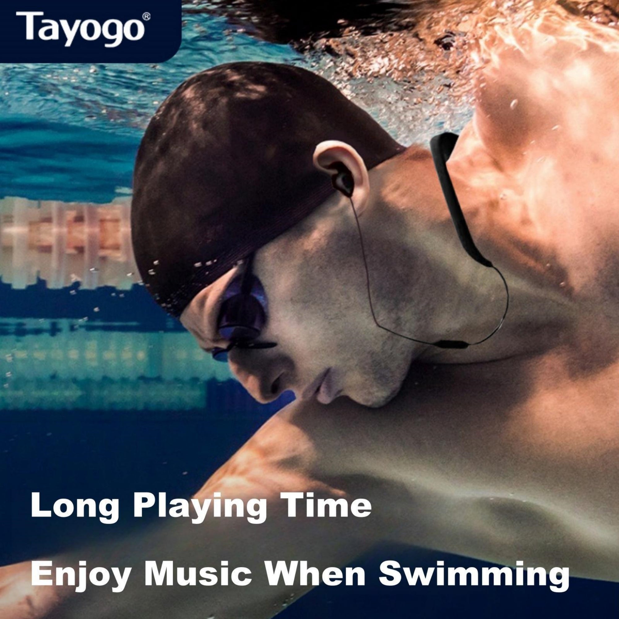 Tayogo W18 Waterproof Swimming Headphones with Bluetooth 5.4 and 32GB MP3 Player