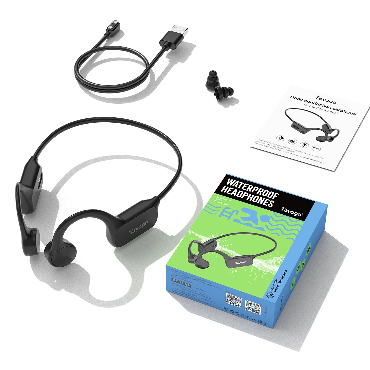 W25 Bone Conduction Headphone Bluetooth+Receiver Sport Version