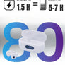 Clip-On Open Ear Headphones Wireless Bluetooth 5.3 Earbuds,Ear Clip Earbuds 80 Hours Playtime with Charging Case,IPX4 Waterproof Earphones Sport Cycling Running Work