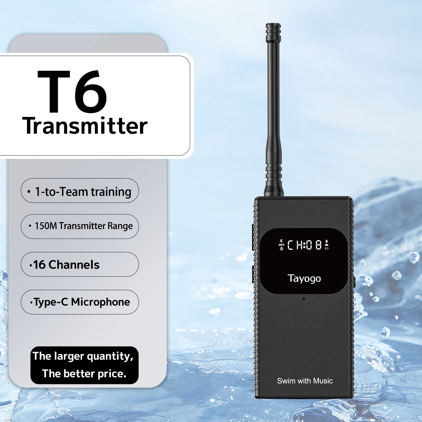 For the Coach-Tayogo T6 + W25 Wireless Swim Coach Communication System