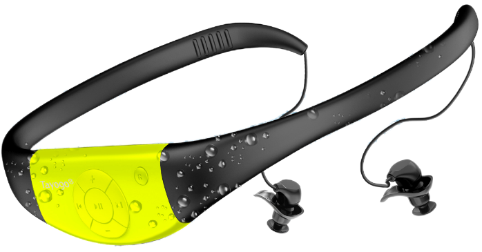 Stream Music Combo - Wireless Transmitter + Waterproof In-Ear Headphones 8GB Memory Mp3 Player & Receiver