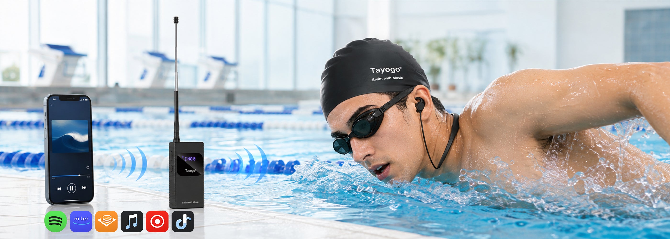 Tayogo T6 and W18 in-ear swimming headphones for Spotify and Audible