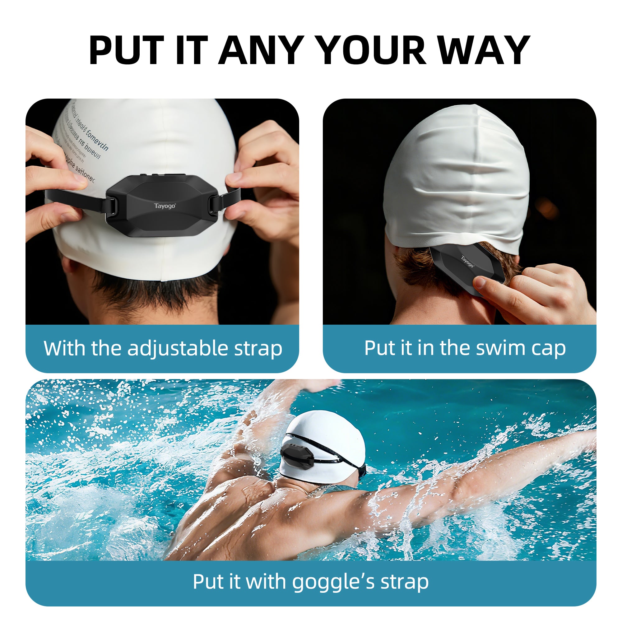 Tayogo ROCK PRO Waterproof Bone Conduction Headphones 4 in 1 Swimming Headsets