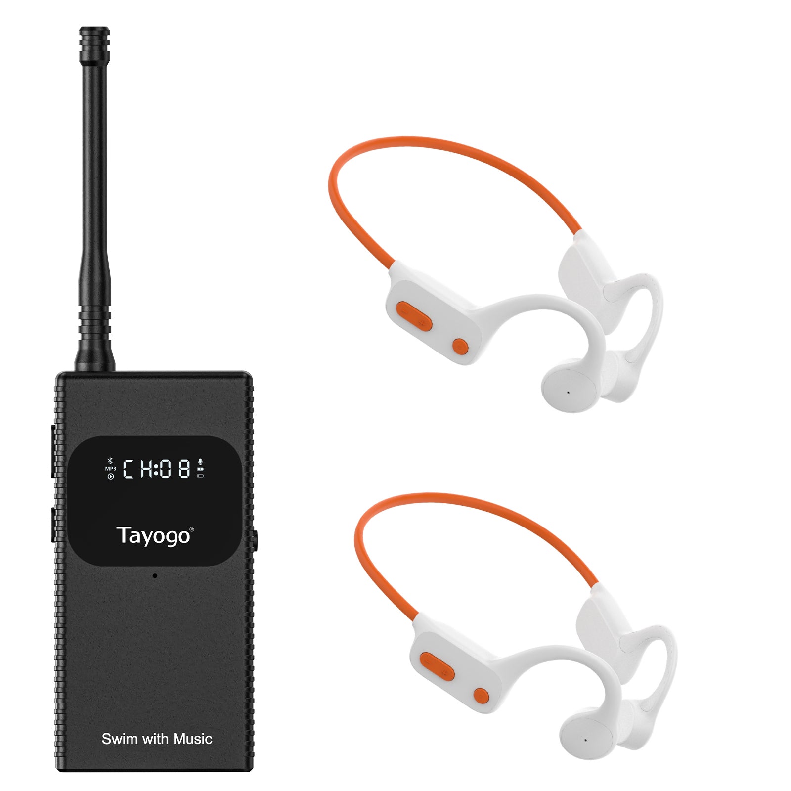 Stream Music Combo - T6 Transmitter + W25 Bone Conduction Waterproof Headphones