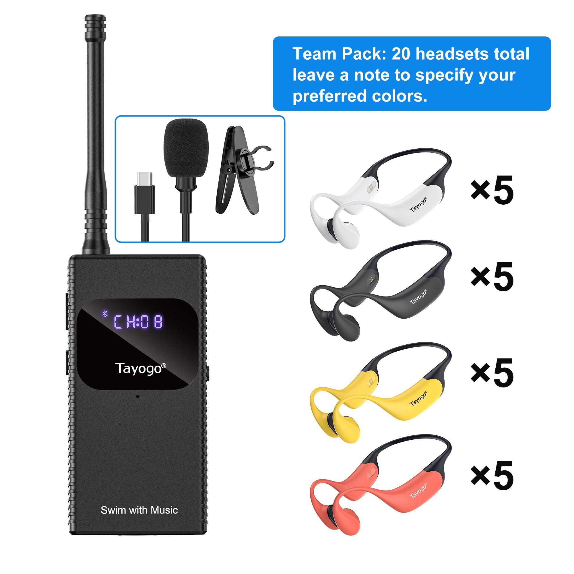 For the Coach--Tayogo T6 + W23 Swim Coach Communicator System