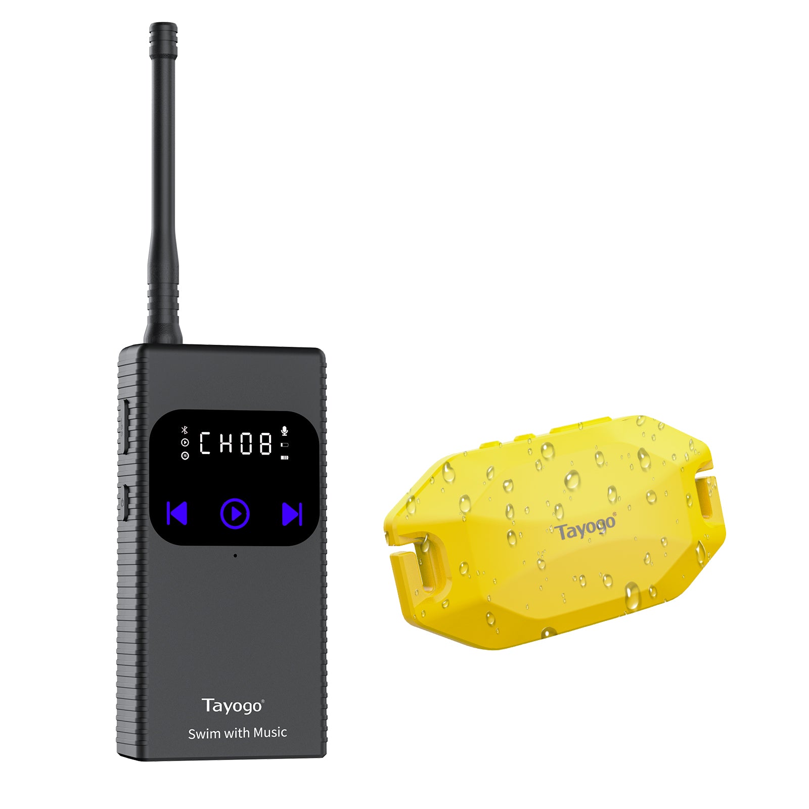 Tayogo W24 ROCK PRO + T6 Transmitter SwimMusic Combo – Waterproof Bone Conduction Headphones for Swimming