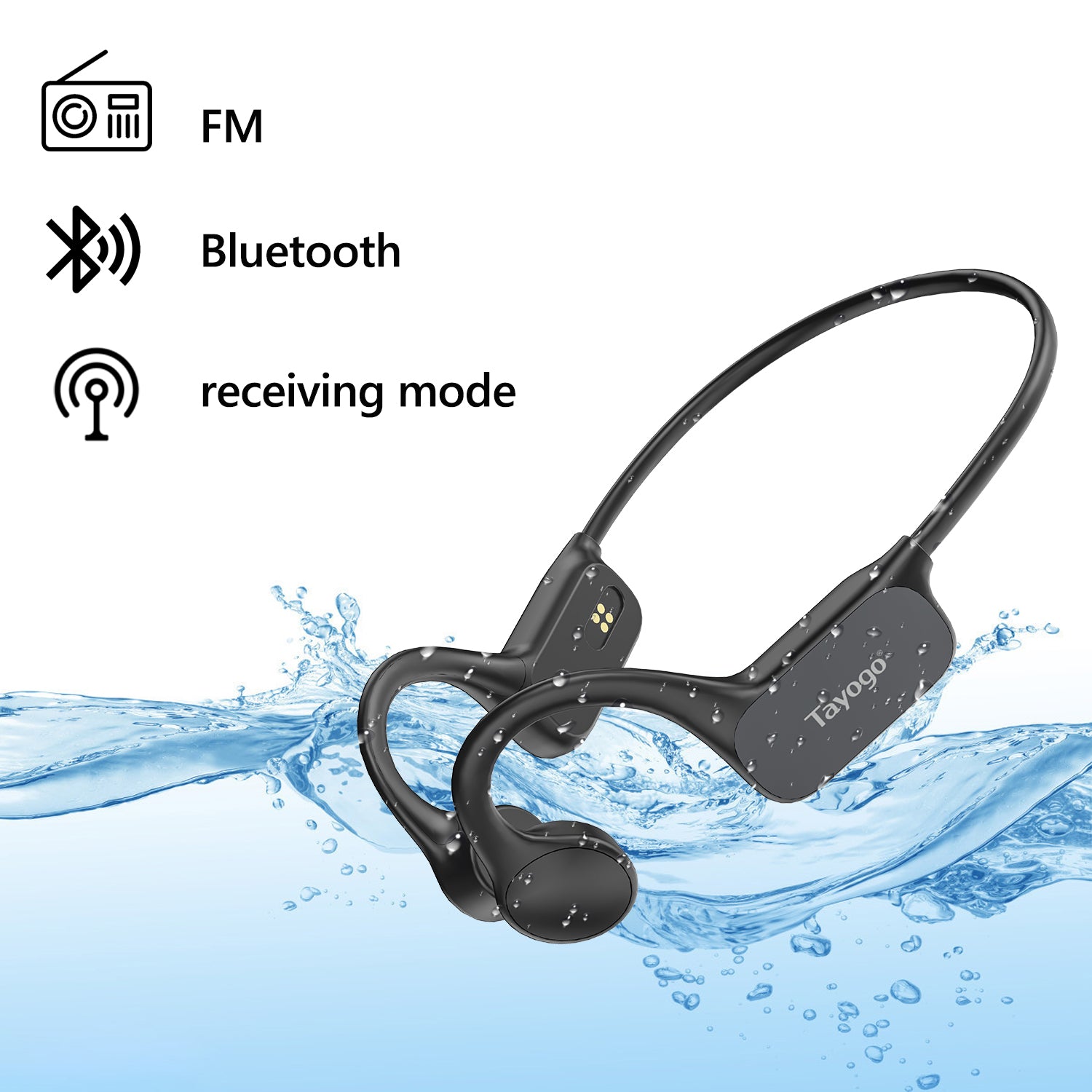 W25 Bone Conduction Headphone Bluetooth+Receiver Sport Version