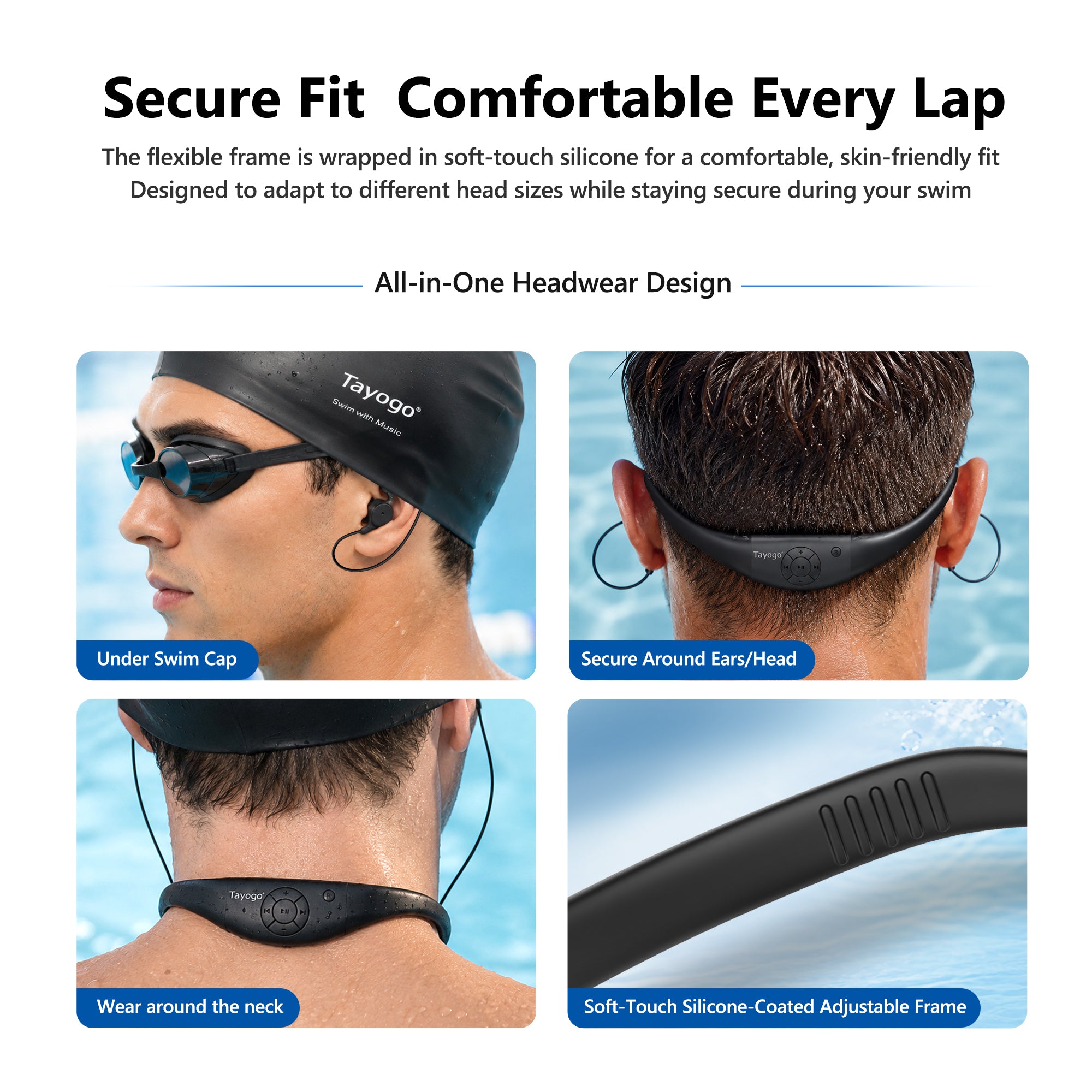 Tayogo W18 AquaSound Pro 4-in-1 In-Ear Swimming Headphones