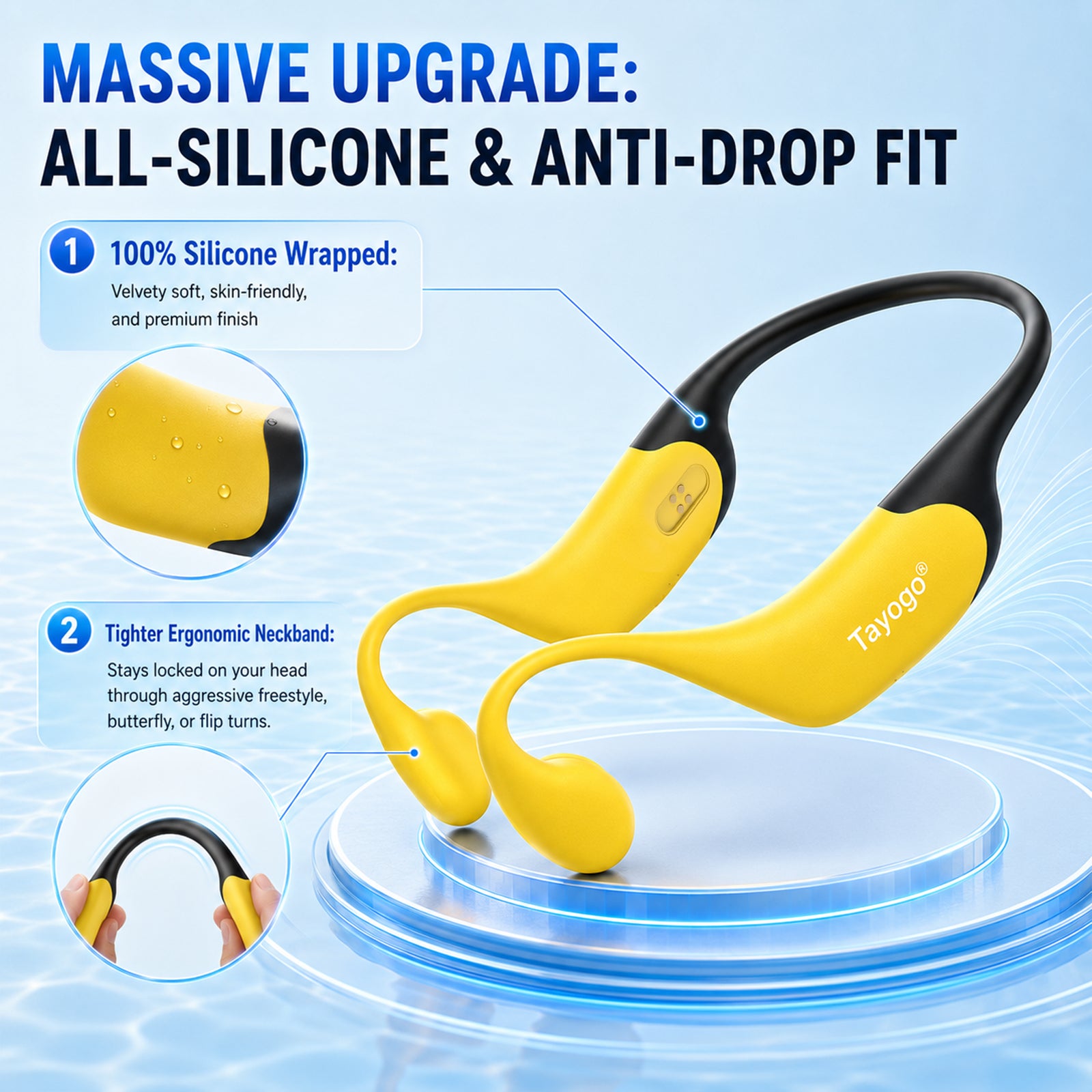 Stream Music Combo - T6 Transmitter + W23 Aquasonic Elite Bone Conduction Swimming Headphones
