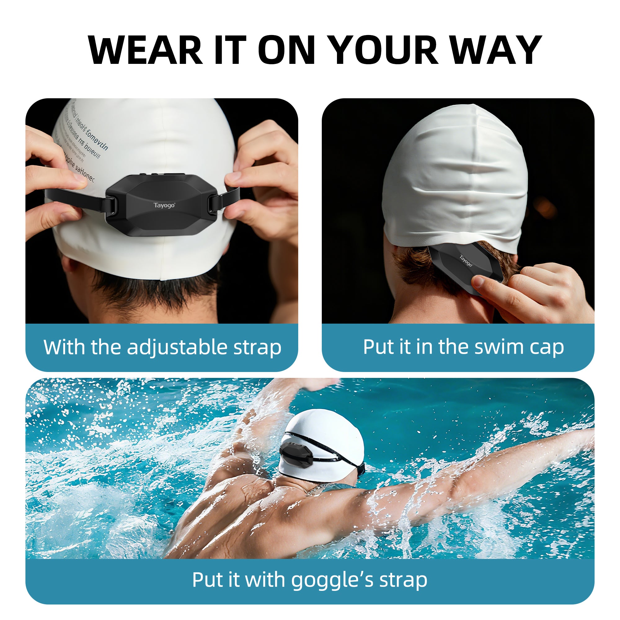 Tayogo W24 ROCK PRO + T6 Transmitter SwimMusic Combo – Waterproof Bone Conduction Headphones for Swimming