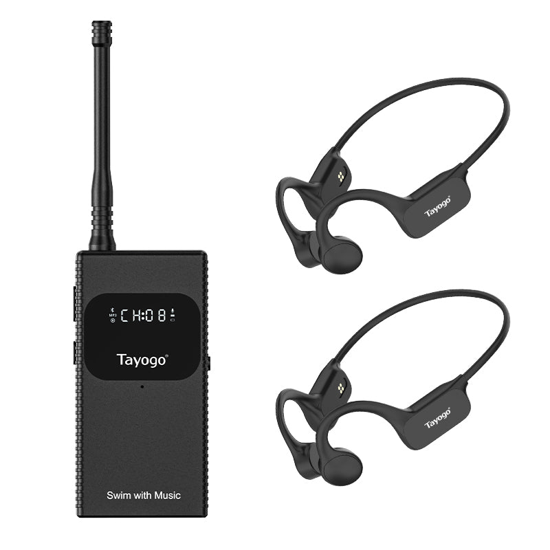 Stream Music Combo - T6 Transmitter + W25 Bone Conduction Waterproof Headphones