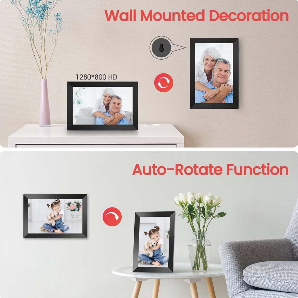 Touch screen online digital picture frame