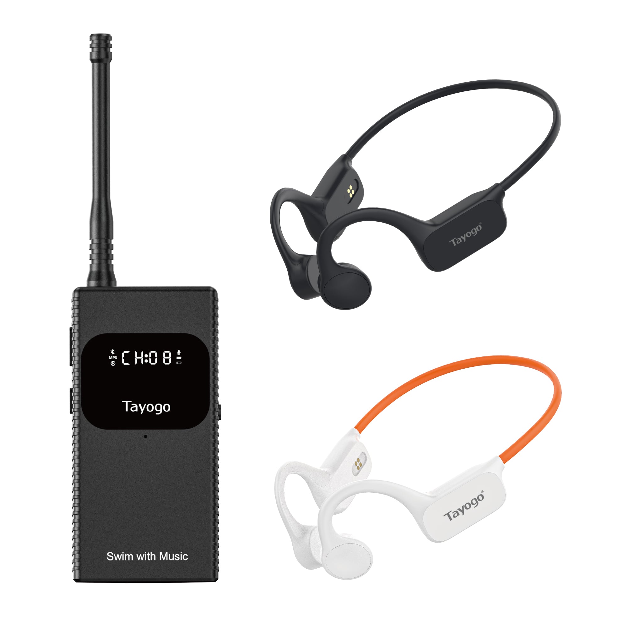 Stream Music Combo - T6 Transmitter + W25 Bone Conduction Waterproof Headphones