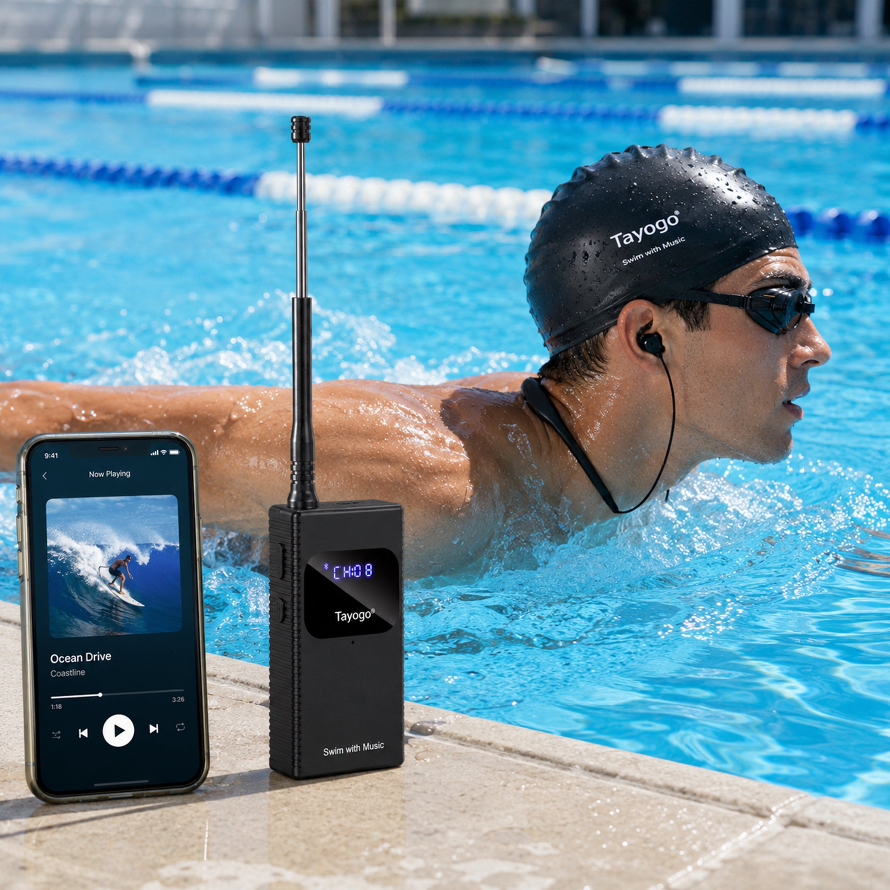 Tayogo T6 + W18 streaming swimming headphones for live phone audio