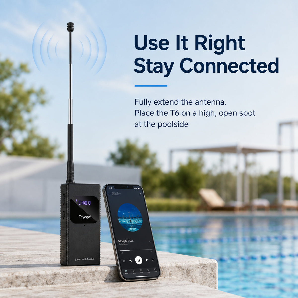 T6 transmitter proper poolside setup for SwimCombo