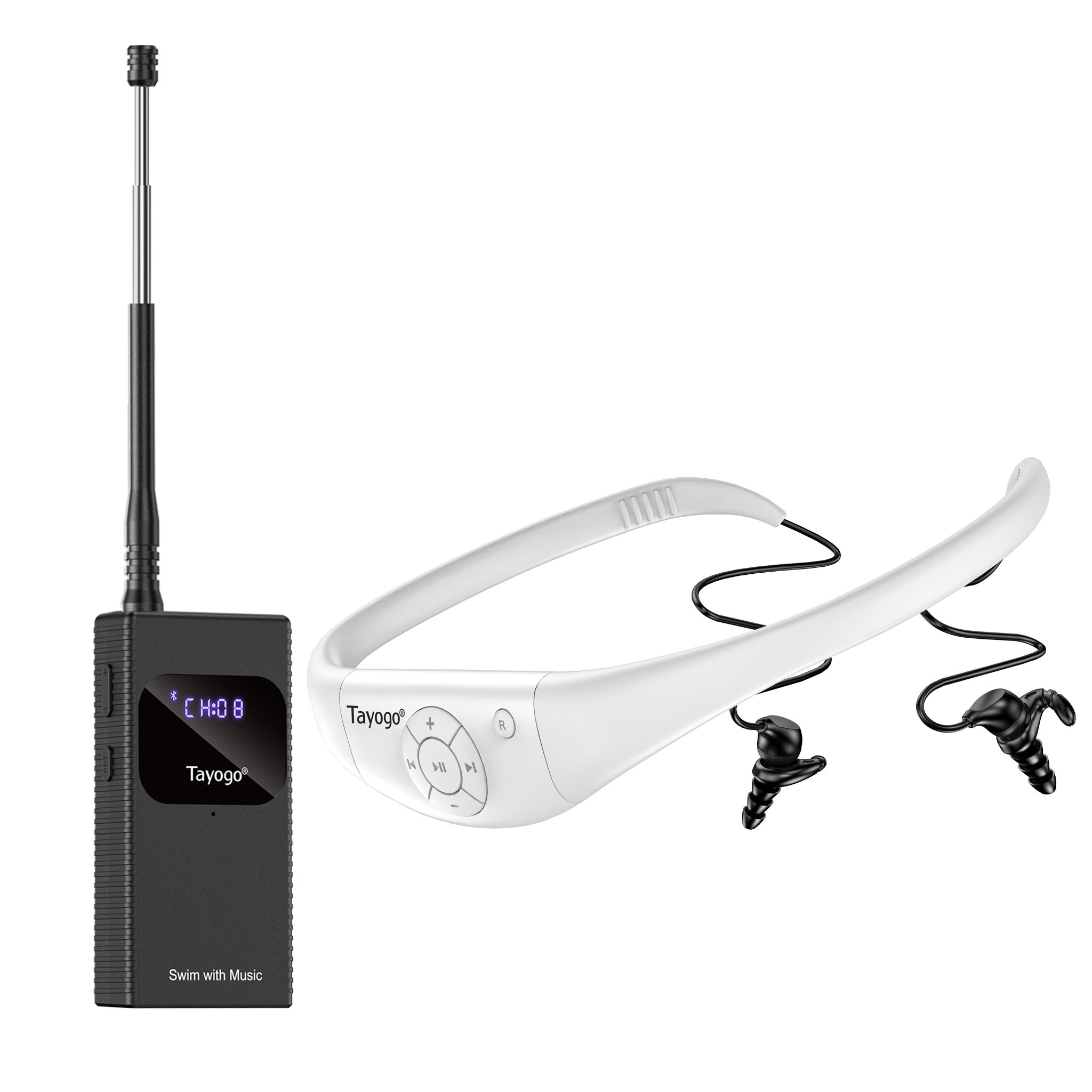 Tayogo T6 + W18 SwimCombo white in-ear swimming headphones