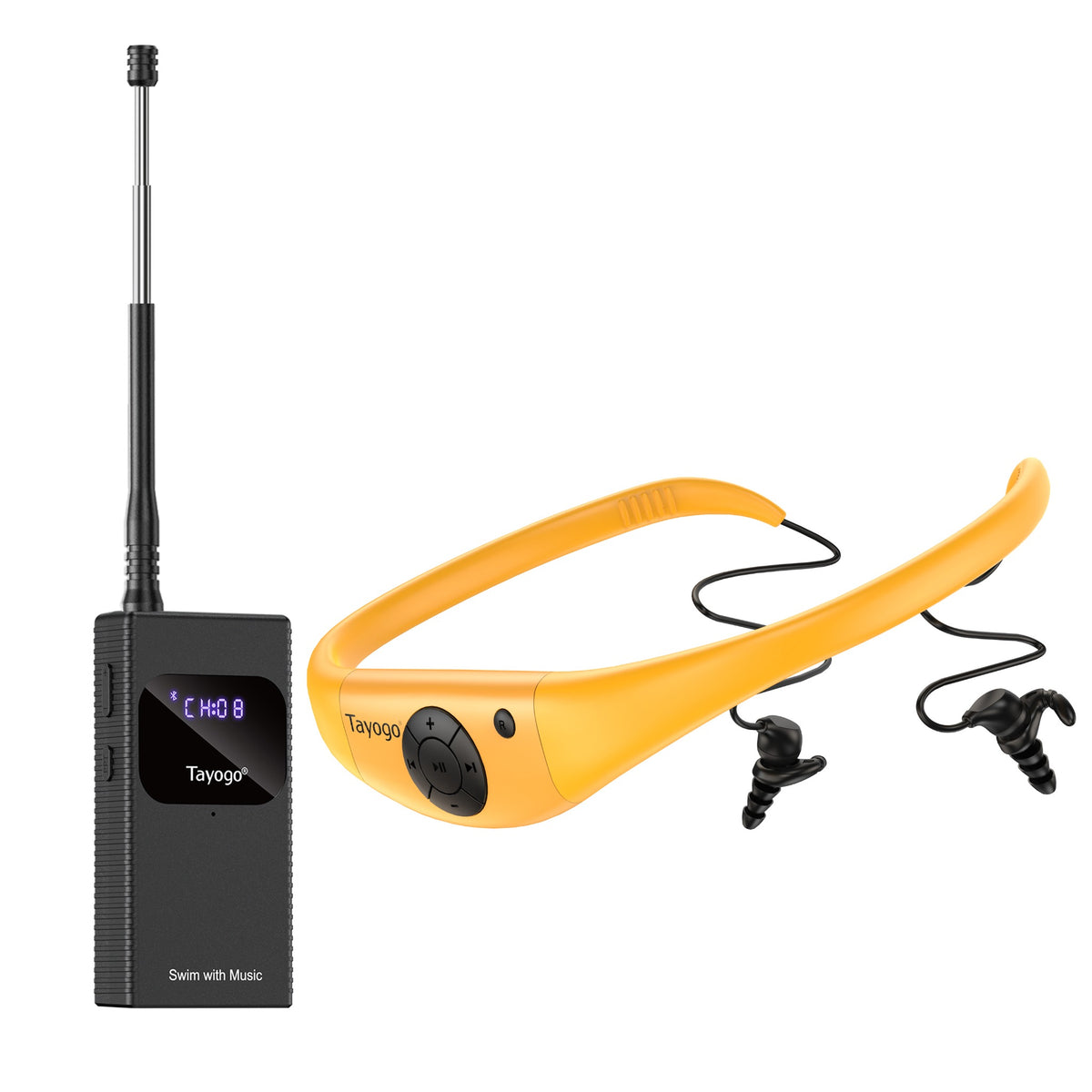 Tayogo T6 + W18 SwimCombo yellow in-ear swimming headphones