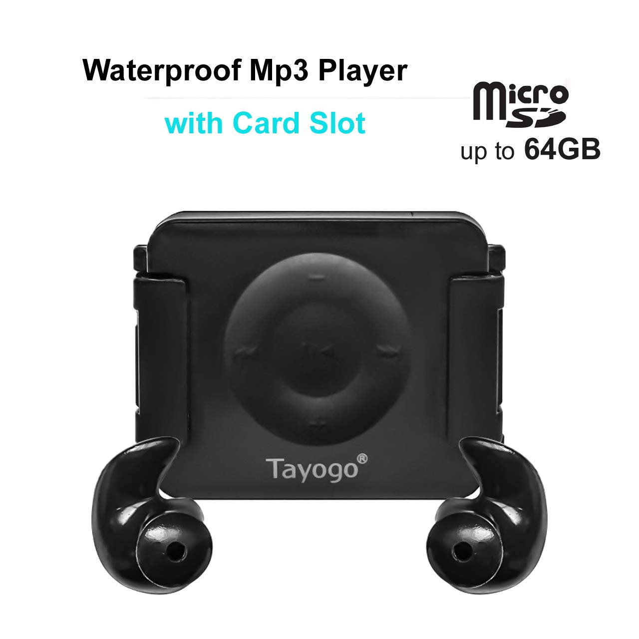 Tayogo Professional Waterproof Mp3 Player with Card Slot - waterpoof mp3 player;swimming headphone;bone conduction headphone;bone conduction bluetooth;tayogo